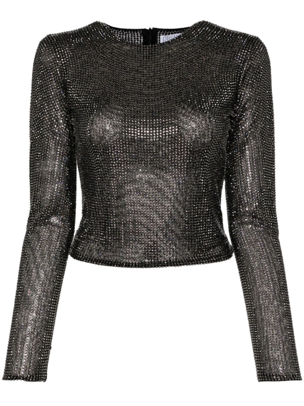 Black rhinestone T-shirt tulle insert Giuseppe Di Morabito Black rhinestone T-shirt tulle insert Giuseppe Di Morabito